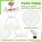 Costway 3 PCS Patio Bistro Set with Umbrella Holes Outdoor Bistro Set for Front Porch White/Green
